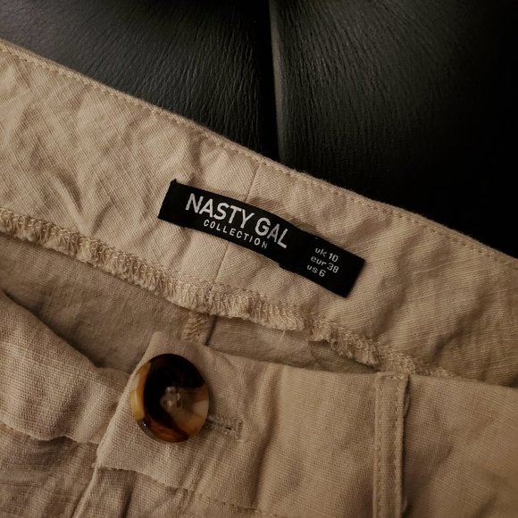 NASTY GAL Tapered Linen Pants - Picture 3 of 5